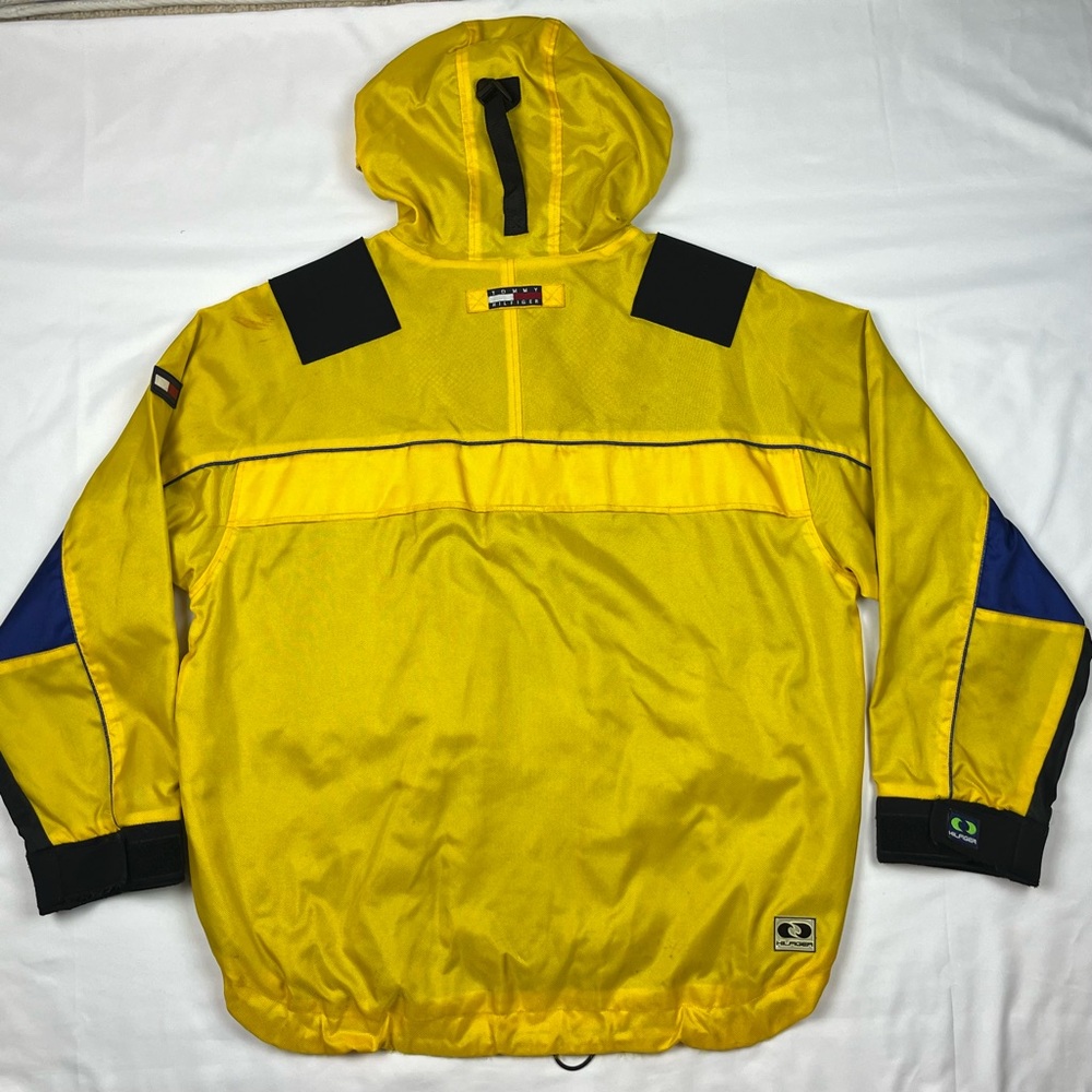 Vtg Tommy Hilfiger Mens Expedition Sailing Jacket XL 90s Hooded Yellow Tech - Picture 3 of 14